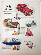Ford Sedan Vintage 1947 Car Ad Magazine Print Automobile Advertisement picture