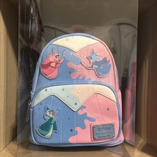 Loungefly Sleeping Beauty Mini Backpack Disney Aurora New Pink Blue Rare picture