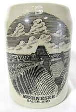 Vintage Mohnesee Souerland 0.25 L Stoneware Stein Coffee Cup Mug West Germany picture