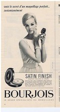 ADVERTISEMENT ADVERTISING 104 1963 BOURJOIS Satin Finish Compact Powder and Cream picture