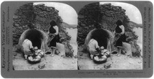 Laguna Indians [women] removing bread from primitive oven, New Mexico picture