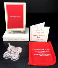 REED BARTON 1986 STERLING SILVER CHRISTMAS CROSS ORNAMENT 15g BOX POUCH SLEEVE picture