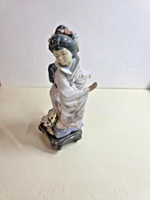 Lladro Michiko Japanese Geisha #1447 Retired Porcelain Spain, Missing Basket picture