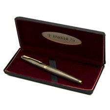 Vintage Parker 75 Ciselé Sterling Silver 14K Fine F Fountain Pen France picture