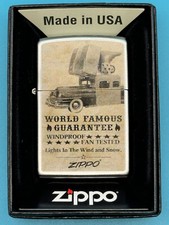 Zippo Car Vintage World Famous Guarantee Chrome Zippo Lighter NEW picture