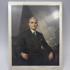 Vintage Harry S Truman Portrait by Greta Kempton Replica Arts Print 9x12 picture