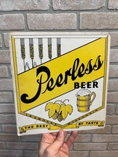 RARE Vintage Peerless Beer LaCrosse Wisconsin Advertising Sign Cardboard Wis WI picture