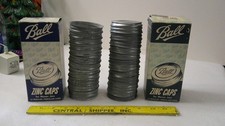 24 Vintage NOS New Unused Zinc Ball Mason Jar Canning Lids Porcelain  picture