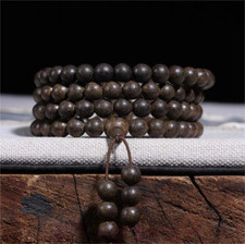 8mm*108 Dalakan Agarwood Bracelets Buddhist Prayer Agarwood Necklace Bead Mala picture