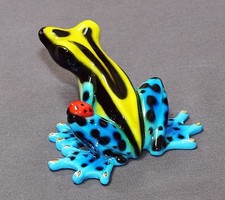 GORGEOUS BRONZE FROG FIGURINE SCULPTURE  Amphibian by Barry Stein  picture