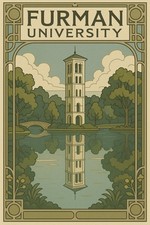 Furman University Bell Tower Poster 16x24” Premium Matte Paper 200gsm 🌳 picture