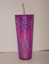 NEW Starbucks Jeweled Purple Taffy Iridescent Tumbler 2021 Venti 24 oz Cold Cup picture