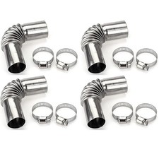 4 Pcs Stainless Steel 24mm Air Diesel Parking Heater Exhaust Pipe Tube Elbow Con picture