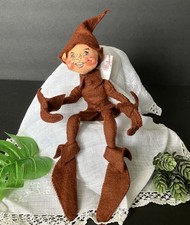 Vintage Annalee 1987 Halloween Thanksgiving Autumn Brown Pixie Elf picture