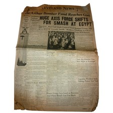 Vintage June 24 1942 Cleveland News Newspaper WWII Axis Smash Egypt Front Page picture