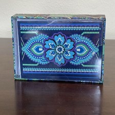 Vera Bradley Note Cards ‘BLUE RHAPSODY’.  NIB Retired Pattern Laser Cut 10 Cards picture