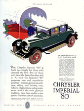 Chrysler Imperial 80 Chauffeur Arrival Elegant Sedan Art Vtg 1927 Mag Print Ad picture