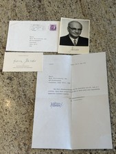 Vintage Franz Jonas President Of Austria SIGNED AUTOGRAPHED Photo & Card  picture