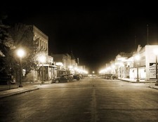 1930's Main Street at Night, Ritzville, WA Vintage Old Photo 8.5