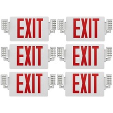 UL Listed- 6 PacksLed exit  ligs  Red Exit Sign with Lighting Battery Backup Set picture