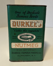 Vintage Durkee’s NUTMEG 8oz Spice Tin Elmhurst, NY Collectable Advertising picture