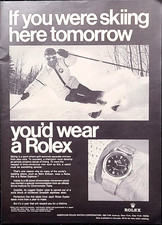 Rolex Explorer Original 1969 Vintage Print Ad Skiing Wall Art picture