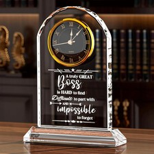 Boss Gifts for Women, Men, Appreciation Gift, Crystal Boss Quartz Clock picture