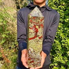 11.7LB   Natural Dragon Blood Stone Hexagonal point Column/Meditation Stone picture