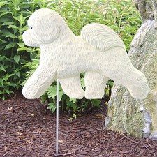 Bichon Frise Outdoor Garden Sign Hand Painted Figure picture
