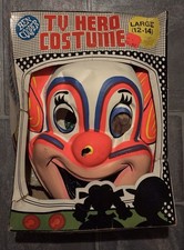 Vintage 1966 Ben Cooper TV Hero Bozo The Clown Halloween Costume, Mask, Box picture