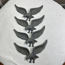 Lot of 4 Vtg Eagle Wall Plaques aluminum, Americana, crafting 5x9”  picture