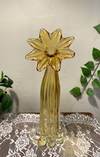 Mid-Century Bella Casa by Ganz Amber Flower Head Vase  picture