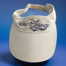Vtg 1971 Walt Disney World Sun Visor Hat Cap Tan Beige Embroidered Strapback Adj picture