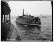 Photo:New York NY 1900s Ferry Boat Passengers Steamer on Harbor picture