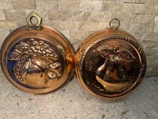 VTG set of 2 ODI Old Dutch International Copper Tin-lined Wall Decor Mold Fruit picture