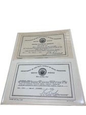 1952 & 1960 US Military Depart of Navy Service Schools Course Certificate Signed picture