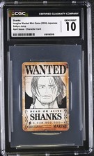 2024 ONE PIECE Imagine Wanted Mini APRIL ISSUE CHARACTER CARD SHANKS CGC 10 GEM picture