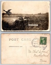 1910 RPPC Thief River Falls MN Duck Hunter Humor Postcard Oscar Erickson picture