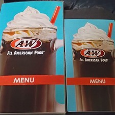 A&W Collectable Glossy Full Size Restaurant Menu 2023 Era & Bonus 2GO Paper Menu picture