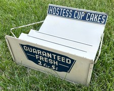 EARLY Vintage HOSTESS CUP CAKES Metal Store Display Rack Stand Advertising RARE picture