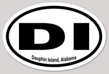 DI Dauphin Island Alabama Oval Sticker 5x3.33 Inch Travel Vinyl Decal picture
