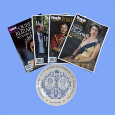 British Royal Family Set Mason's 1981 Charles Diana Plate & 4 People Magazines picture
