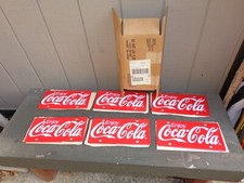 VINTAGE NOS ENJOY COCA COLA STOUT SIGN COMPANY CASE OF 6 METAL ADVERTISING Z501 picture