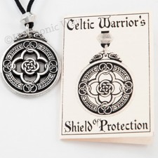 CELTIC WARRIOR SHIELD Pendant Necklace Warrior's Magical Celtic Knots Protection picture