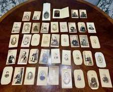40 Antique Carte de Viste Photo Cards & 2 Tin Type Photos of 1 Large Family picture