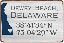 Dewey Beach Delaware Vintage Aluminum Tin Metal Signs Home Décor 8x12 picture