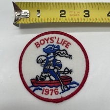 Vintage 1976 Boy Scout Boys Life Patch Boys Life Sailer On Boat 3” Round picture