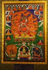 Real Large Tibet Tibetan Vintage Old Tibet Buddhist Thangka Tangka Hayagriva picture
