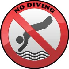 4x4 No Diving Sticker Vinyl Pool Swimming Safety Sign Symbol Decal Wall Stickers picture