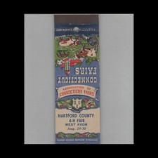 Matchbook Cover Vintage Fair 1941 Hartford County 4H Fair Aug 29-30 West Avon CT picture